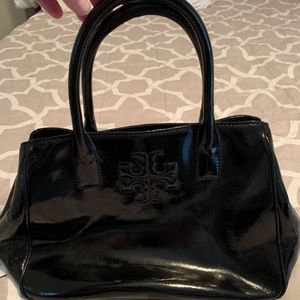Tory Burch black shiny handbag
